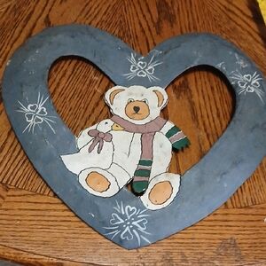 Vintage, Handpainted,Metal Teddy Bear Decor. Sz.11in.x13in.